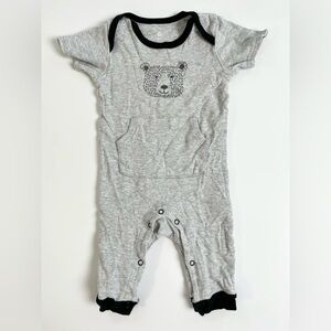 Gray Bear Print Kids One Piece